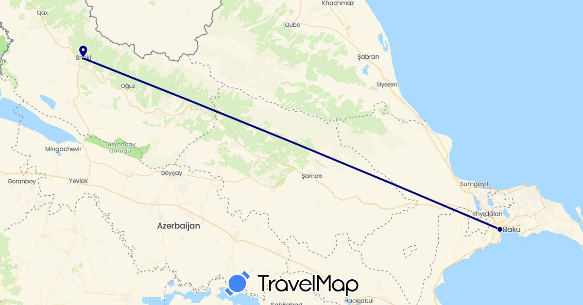TravelMap itinerary: driving in Azerbaijan (Asia)